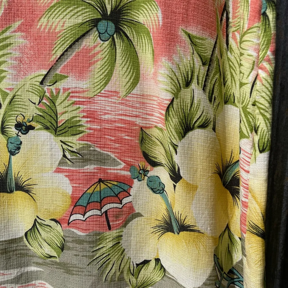 Tommy Bahama Coral and Green Tropical Midi Dress - Picture 3 of 8